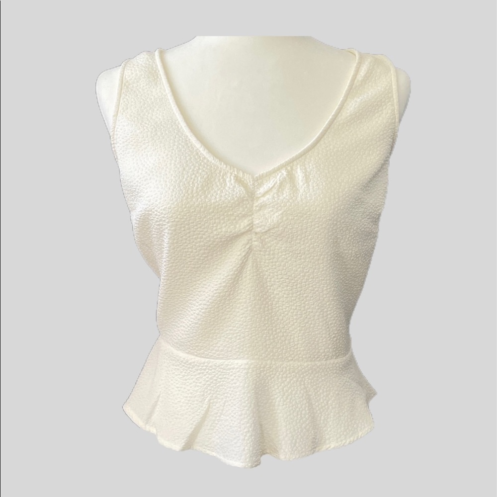 Express Cream Textured Tank Top
